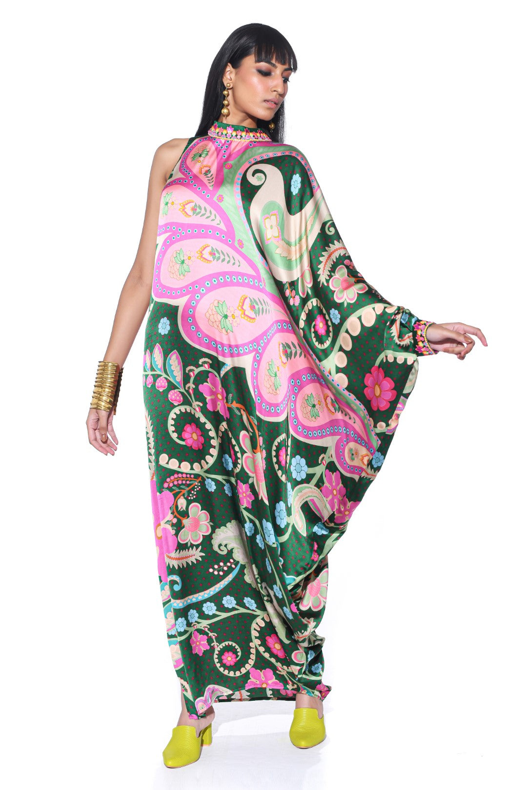 EMERALD ONE SHOULDER DRESS
