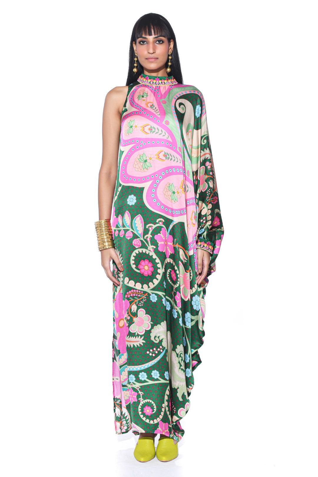 EMERALD ONE SHOULDER DRESS
