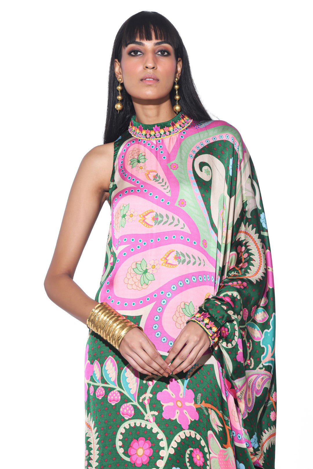 EMERALD ONE SHOULDER DRESS