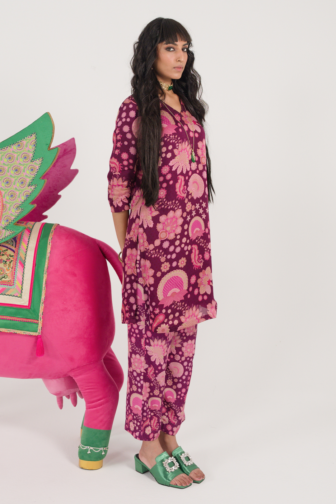 CRIMSON KURTA CO-ORD SET